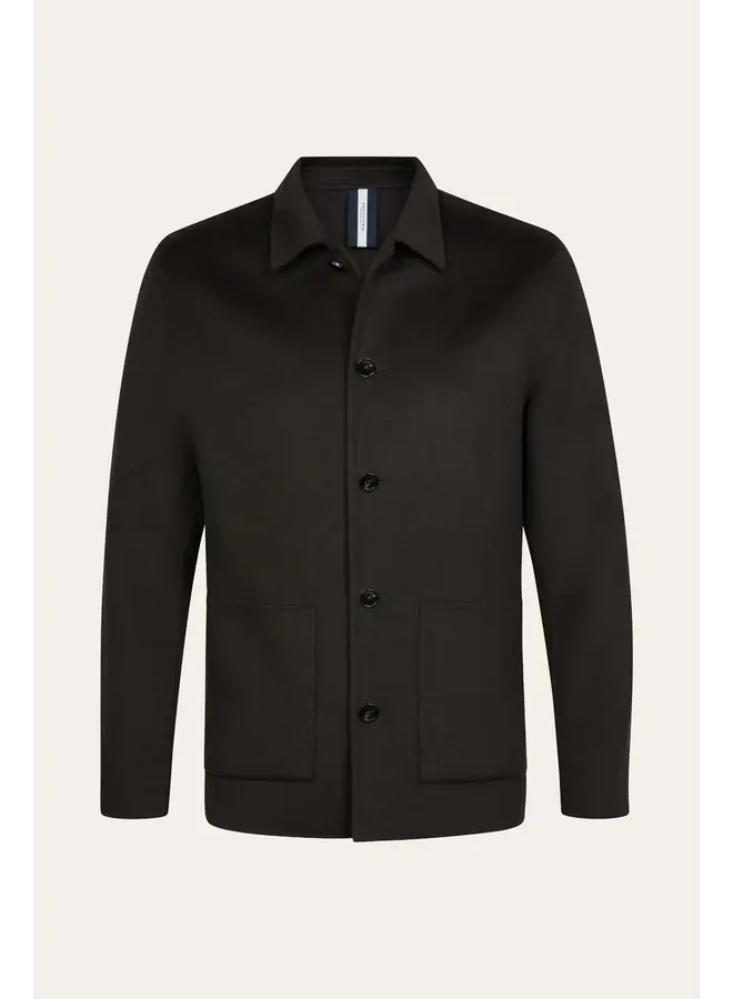PPXF30011H Profuomo overshirt wo basic dark brown