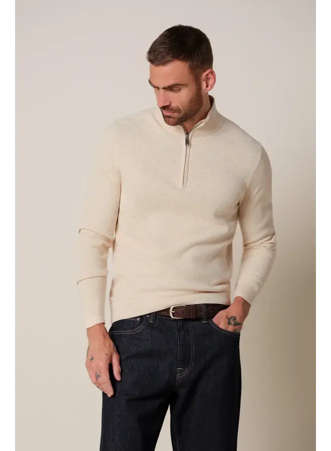PPXJ30023E Profuomo pullover half zip off white