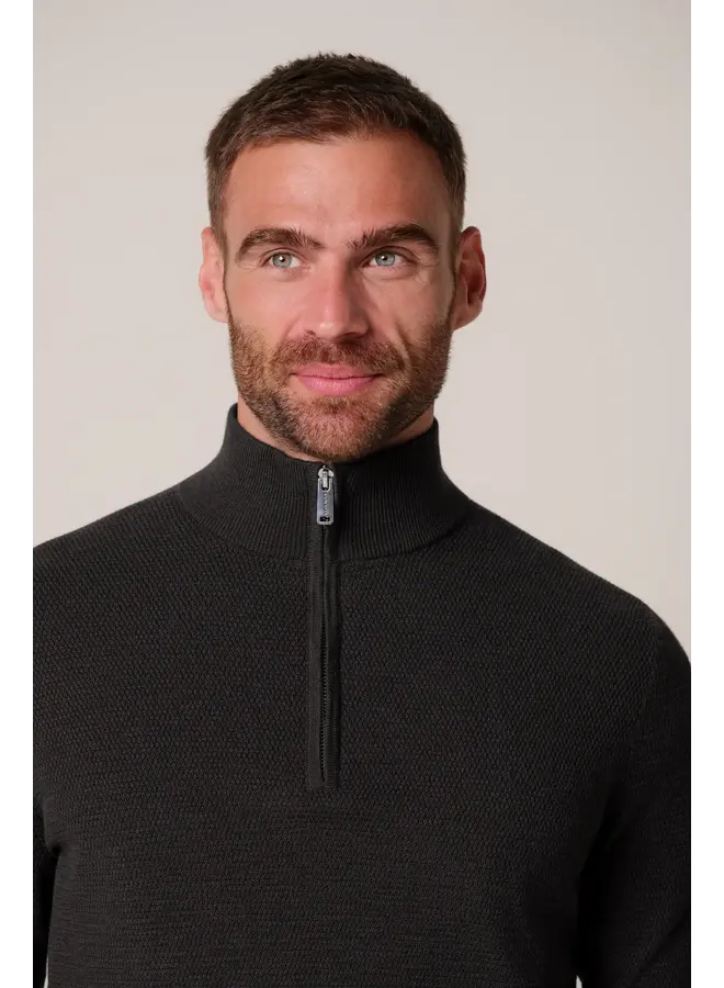 PPXJ30023D Profuomo pullover half zip dark brown