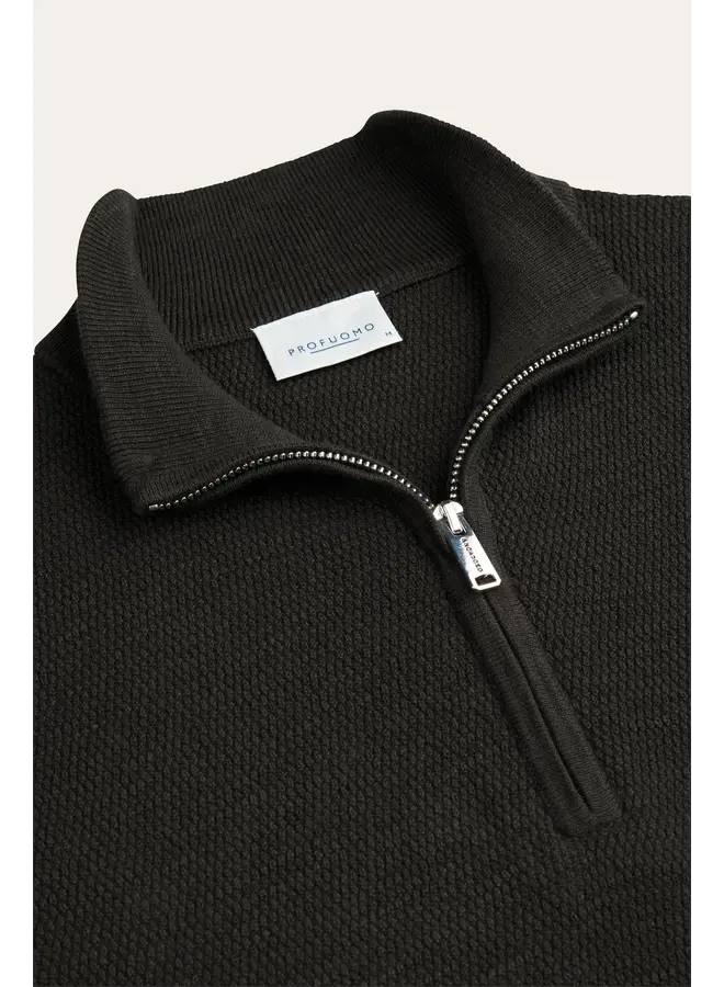 PPXJ30023D Profuomo pullover half zip dark brown