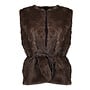 65536-70 785 Geisha Gilet im fur & belt dark brown