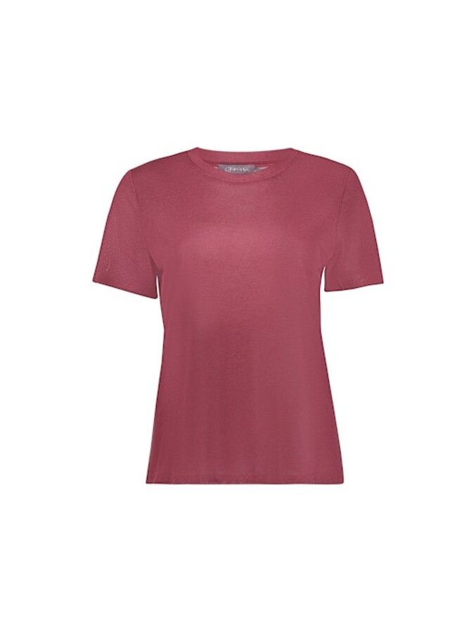62561-41 480 Geisha T-shirt round neck foil burgundy