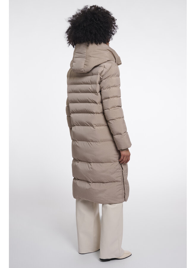 Hudson.7002612 Rino en Pelle Padded coat with detachable collar Mocha latte