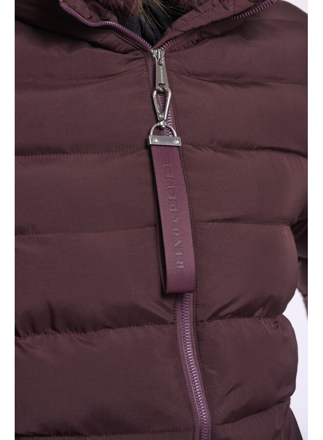 Hudson.7002612 Rino en Pelle Padded coat with detachable collar Fudge cloak