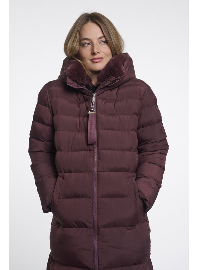 Hudson.7002612 Rino en Pelle Padded coat with detachable collar Fudge cloak