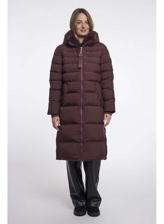 Hudson.7002612 Rino en Pelle Padded coat with detachable collar Fudge cloak
