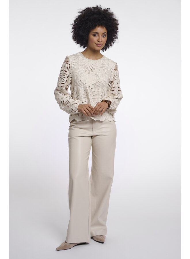 Jaike.7002611 Rino en Pelle Long balloon sleeve blouse Birch