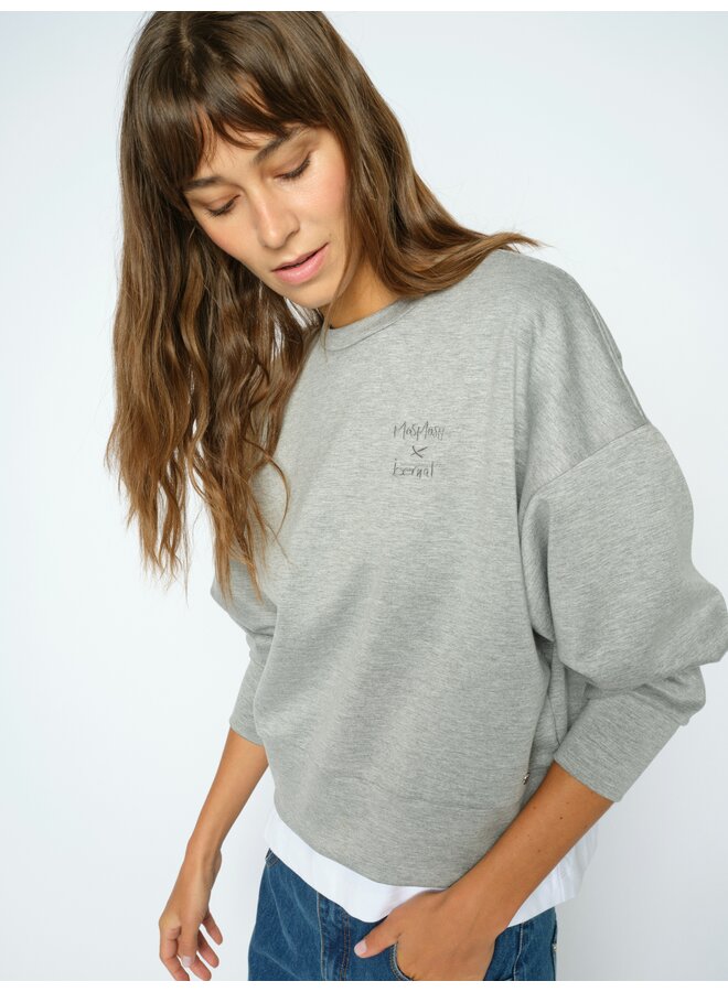 180650 919 MosMosh MMBernat O-LS Sweatshirt Grey Melange