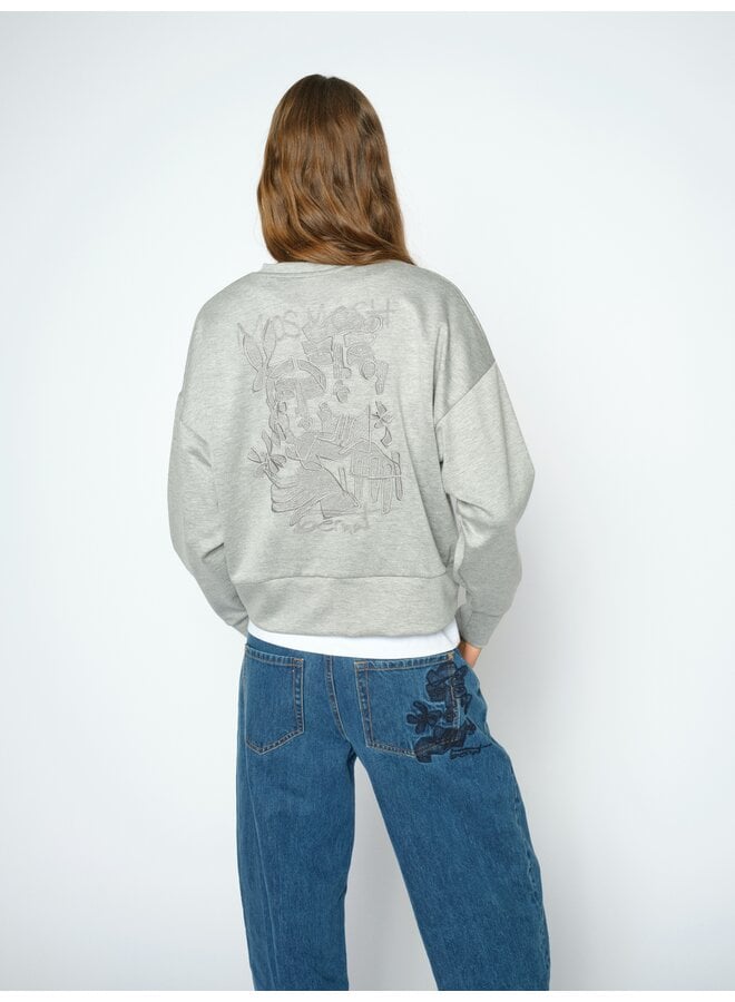 180650 919 Mos Mosh MMBernat O-LS Sweatshirt Grey Melange