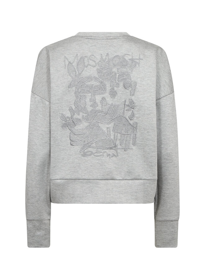 180650 919 MosMosh MMBernat O-LS Sweatshirt Grey Melange