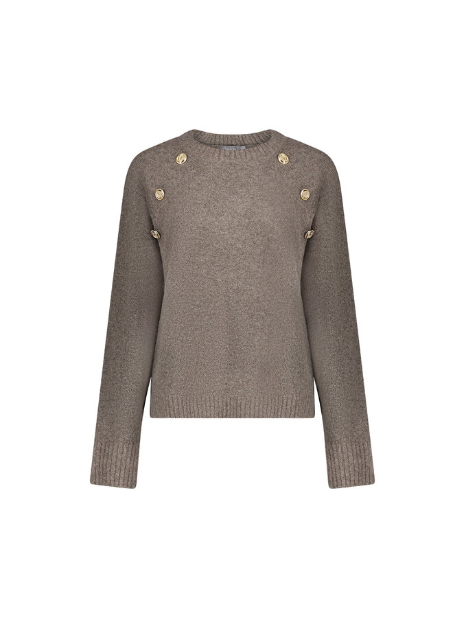 64592-14 935 Geisha Pullover raglan buttons greige