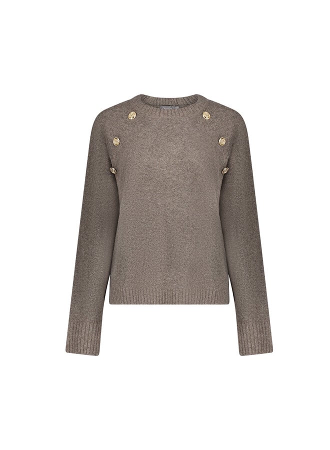 64592-14 935 Geisha Pullover raglan buttons greige