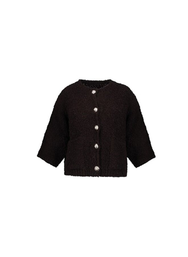 64552-70 785 Geisha Vest boucle short sleeves dark brown