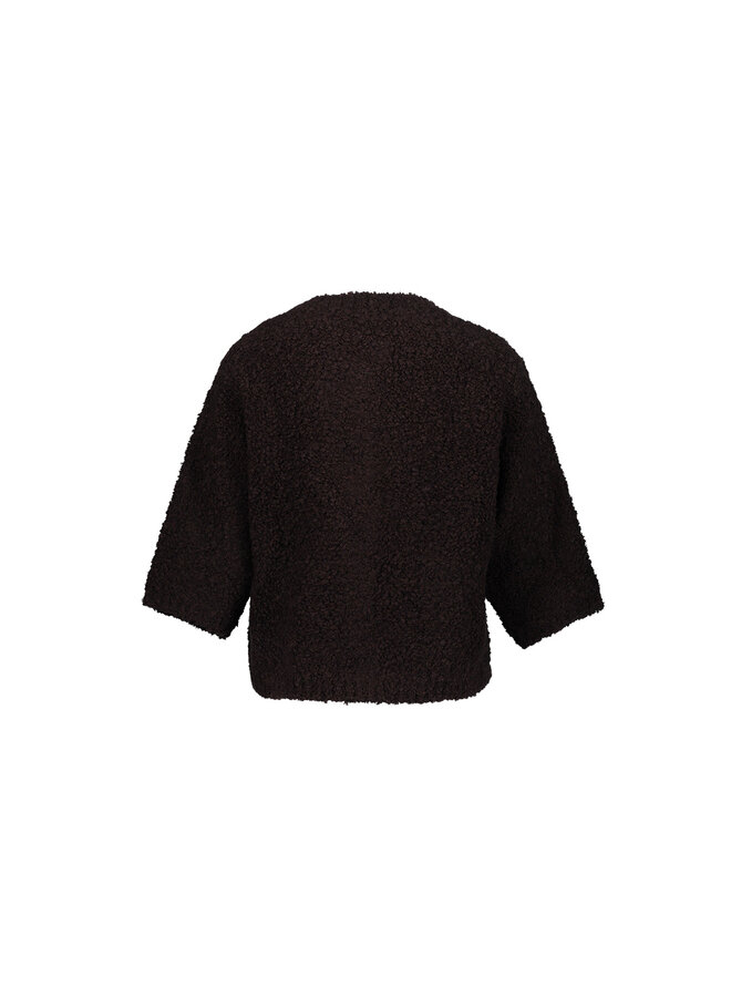 64552-70 785 Geisha Vest boucle short sleeves dark brown