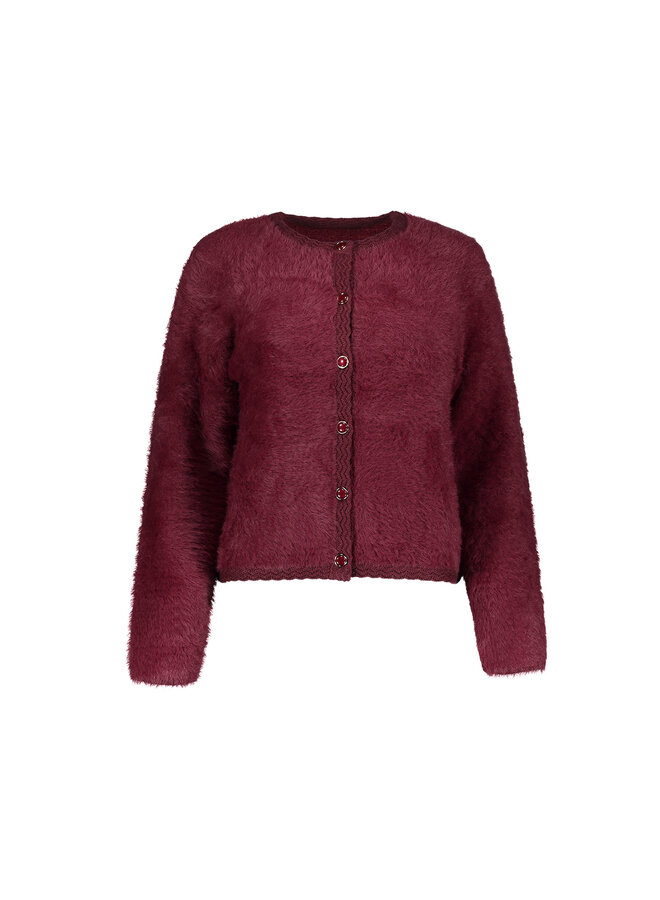 64508-10 480 Geisha Cardigan hairy burgundy