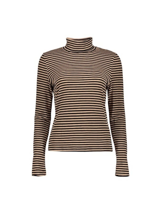 62590-70 999 Geisha T-shirt stripe black/sand