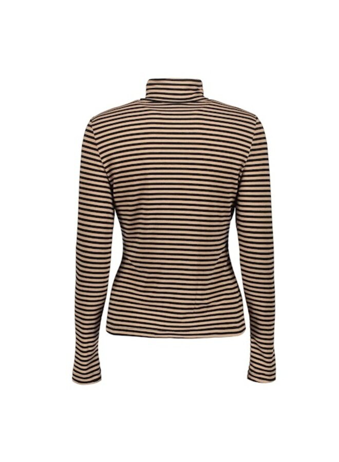 62590-70 999 Geisha T-shirt stripe black/sand