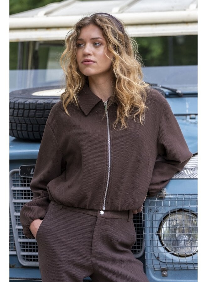 65556-21 775 Geisha Bomber comfy collar brown