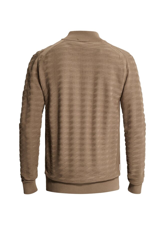 CKW2609316 8026 Cast Iron Half zip collar slim fit comfort blend Walnut