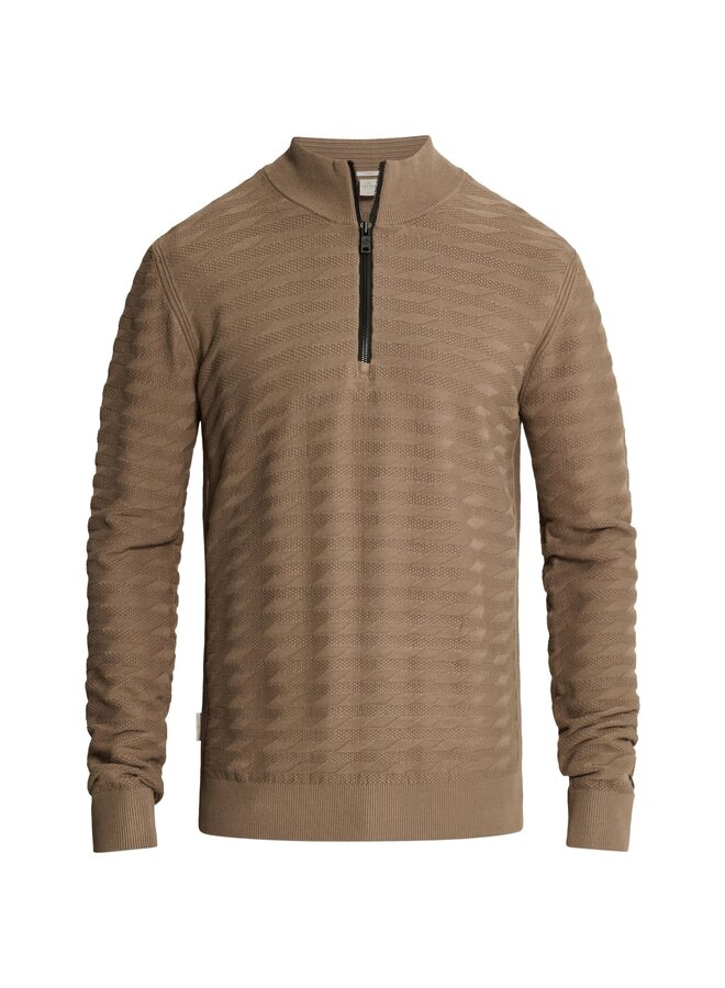 CKW2609316 8026 Cast Iron Half zip collar slim fit comfort blend Walnut