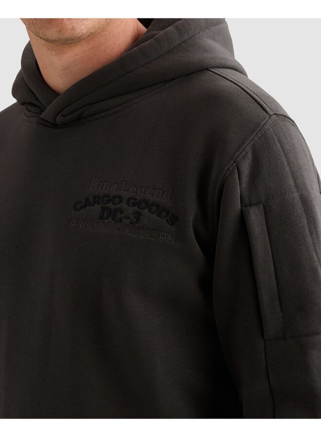 PSW2609454 9140 PME Legend Hooded 3t cross fleece Obsidian