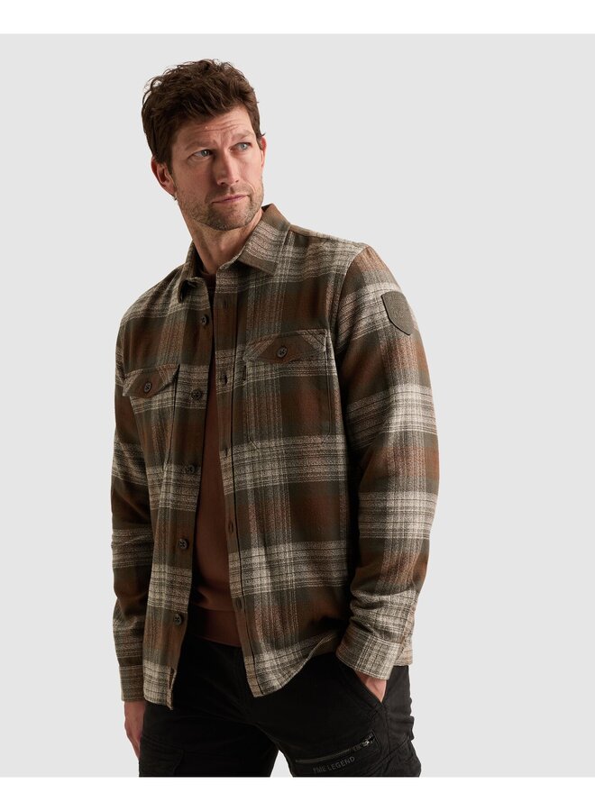 PSI2609264 8168 PME Legend Long sleeve shirt Shadow Grindle Check Cappuccino