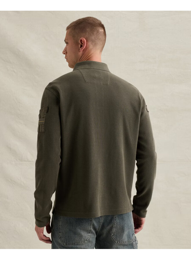 PPS2609802 8039 PME Legend Long sleeve polo waffle jersey cargo Beluga