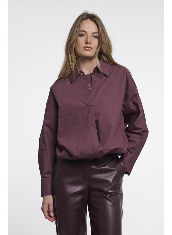 Nio.7002611 Rino & Pelle Wrap blouse with fixed innertop Chocolate bean