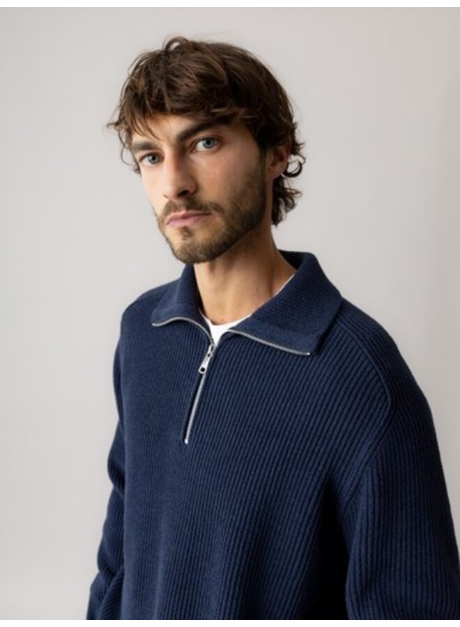 511620 469 MosMosh MMGPorter Soft Quarter-Zip Knit Navy