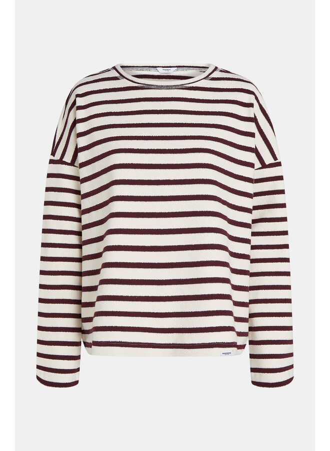 W26T1313 Penn & Ink Sweater Stripe Ecru - Tabac
