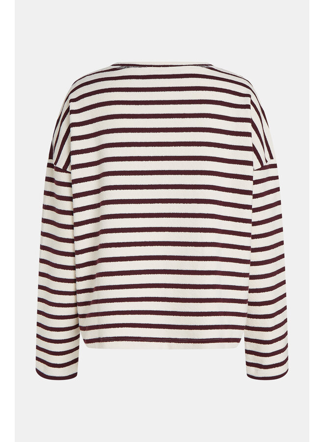 W26T1313 Penn & Ink Sweater Stripe Ecru - Tabac