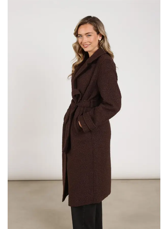 NKF12012 334 Nukus Mace Coat Boucle Chocolate