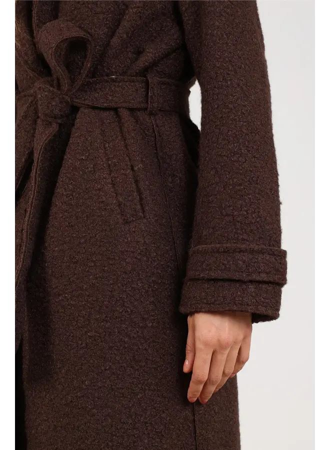 NKF12012 334 Nukus Mace Coat Boucle Chocolate