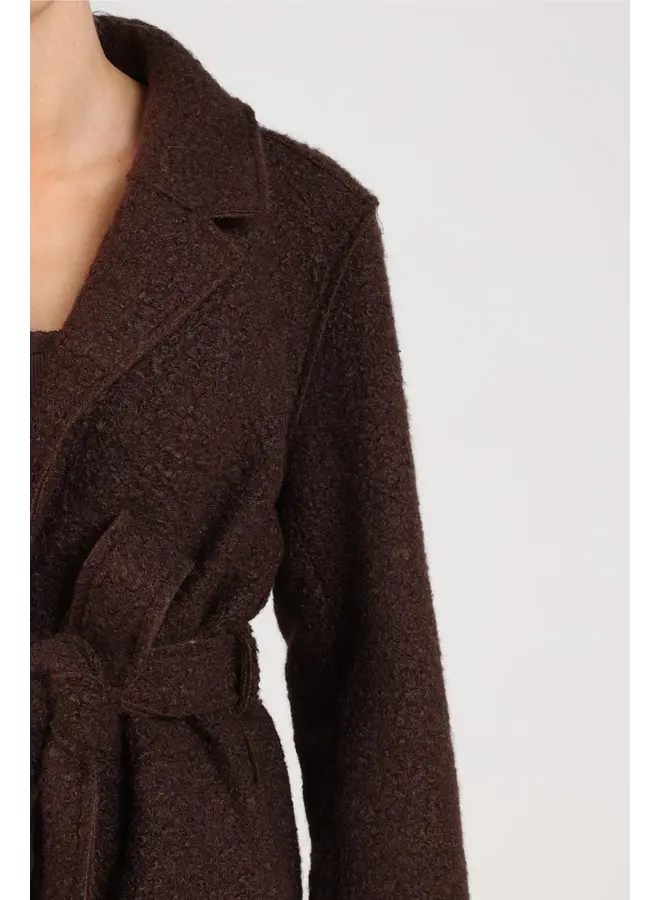 NKF12012 334 Nukus Mace Coat Boucle Chocolate