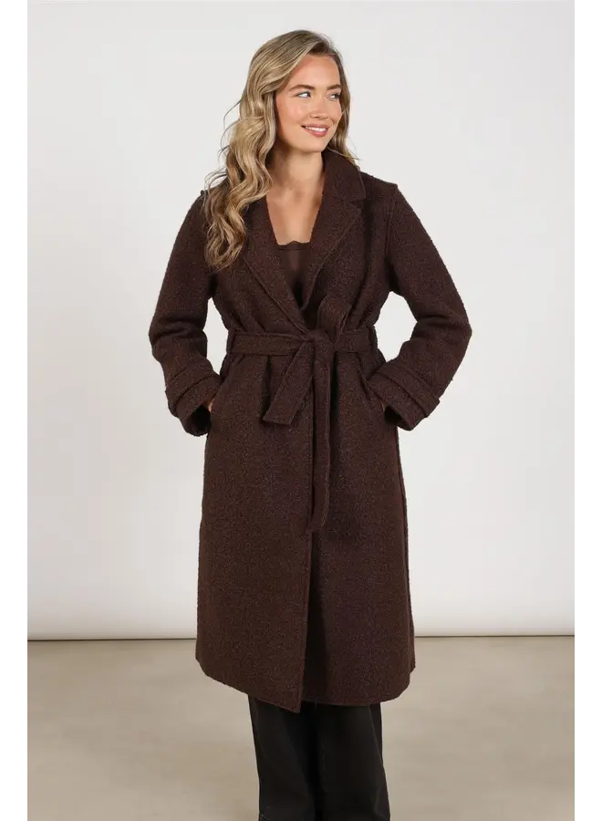 NKF12012 334 Nukus Mace Coat Boucle Chocolate
