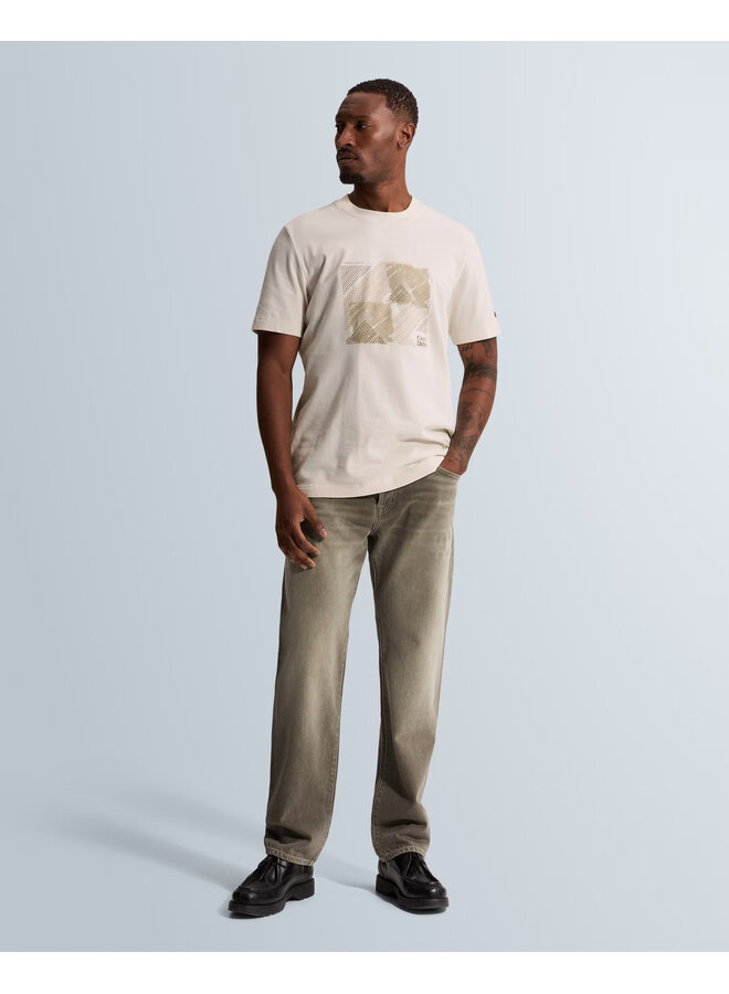 CTSS2609563 7555 Cast Iron Short sleeve r-neck regular fit peached jersey White Down