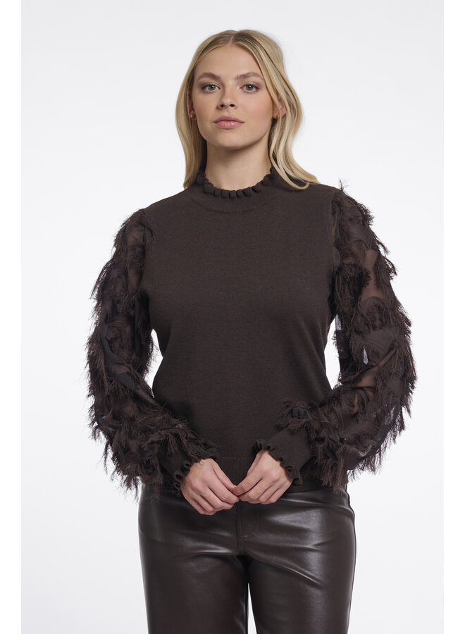 Janique.5002612 Rino & Pelle Knitted pullover with fancy long sleeves Peated