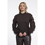Janique.5002612 Rino en Pelle Knitted pullover with fancy long sleeves Peated