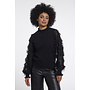 Janique.5002612 Rino en Pelle Knitted pullover with fancy long sleeves Black