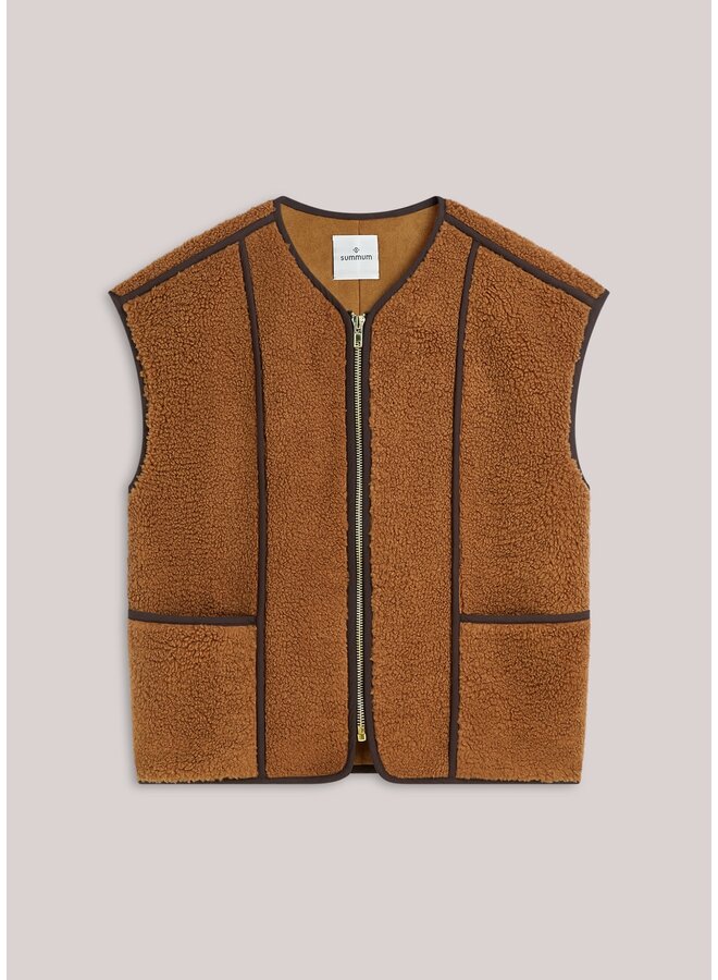 9s265-12512 739 Summum Bodywarmer Bonded teddy Cinnamon