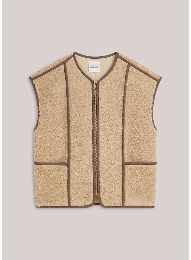 9s265-12512 708 Summum Bodywarmer Bonded teddy Light taupe