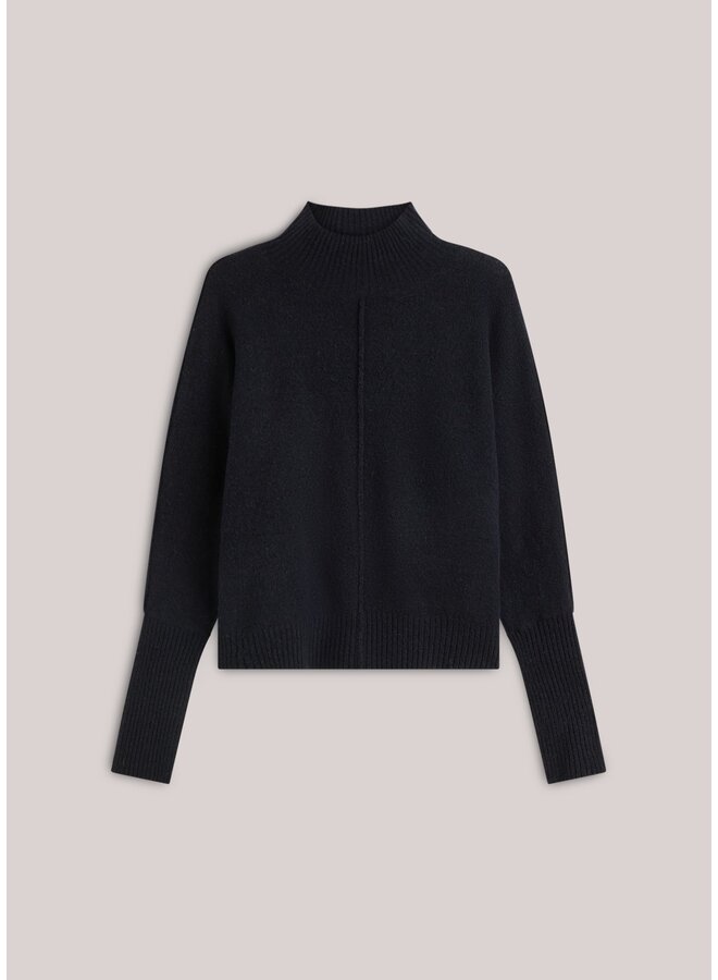 7s8043-70088 495 Summum Batwing sweater Soft melange knit Midnight blue