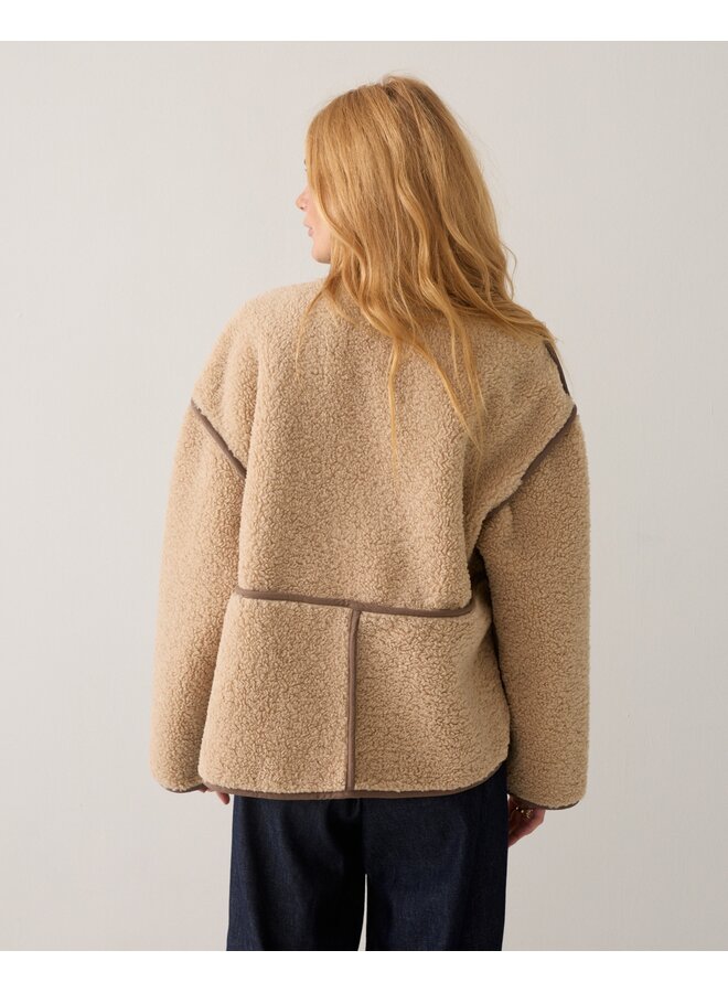 1s1312-12512 708 Summum Jacket Bonded teddy  Light taupe