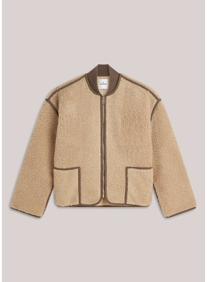 1s1312-12512 708 Summum Jacket Bonded teddy  Light taupe