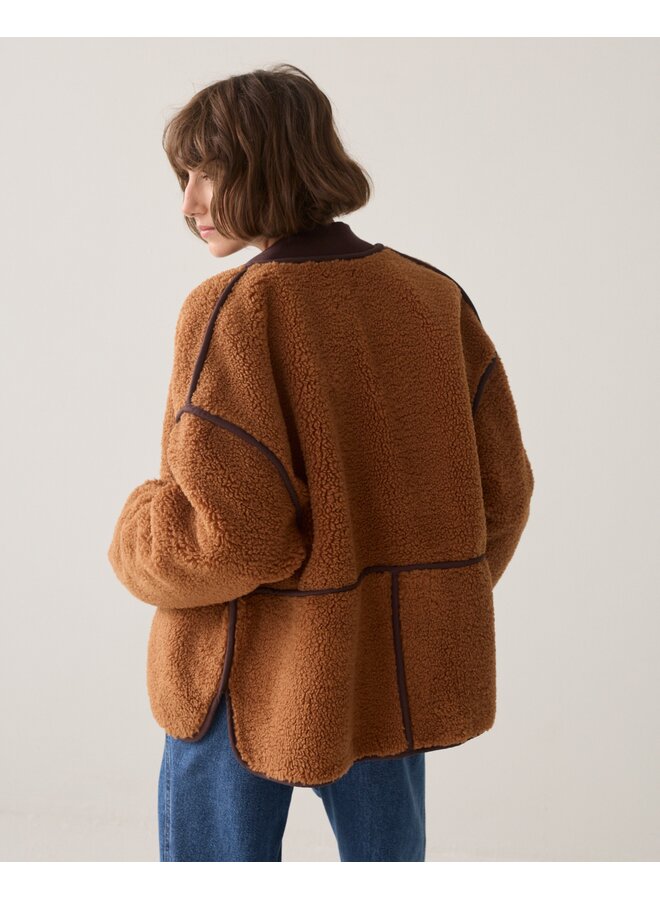 1s1312-12512 739 Summum Jacket Bonded teddy Cinnamon