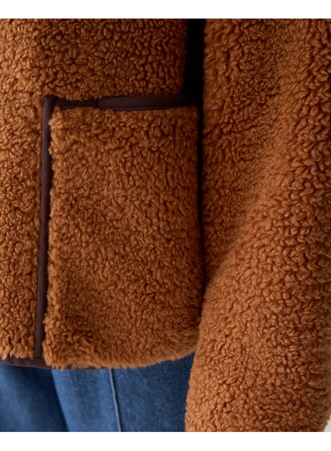 1s1312-12512 739 Summum Jacket Bonded teddy Cinnamon