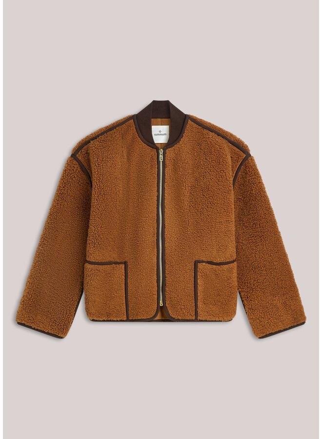 1s1312-12512 739 Summum Jacket Bonded teddy Cinnamon