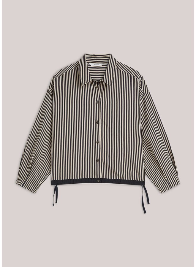 2s3548-12491 495 Summum Blouse boxy Two tone stripe small Midnight blue