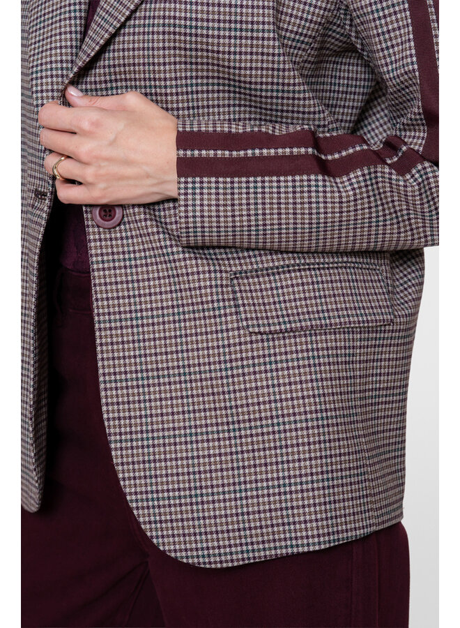 65575-32 480 Geisha Blazer check + tape burgundy/green