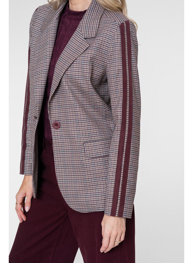 65575-32 480 Geisha Blazer check + tape burgundy/green